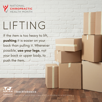 Yorkville Chiropractic and Wellness Centre advises lifting with your legs.