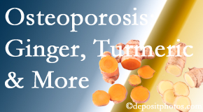Yorkville Chiropractic and Wellness Centre presents benefits of ginger, FLL and turmeric for osteoporosis care and treatment.