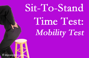 Toronto chiropractic patients are encouraged to check their mobility via the sit-to-stand test…and increase mobility by doing it!