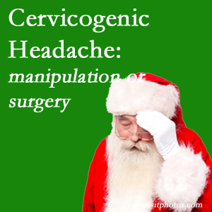 The Toronto chiropractic manipulation and mobilization show benefit for relief of cervicogenic headache as an option to surgery for its relief.